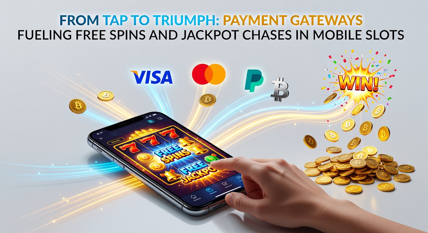 Grafik mit Jackpot-Walzen auf einem Mobilgerät, umgeben von Icons für Zahlungsgateways wie Krypto und E-Wallets, die Siege symbolisieren