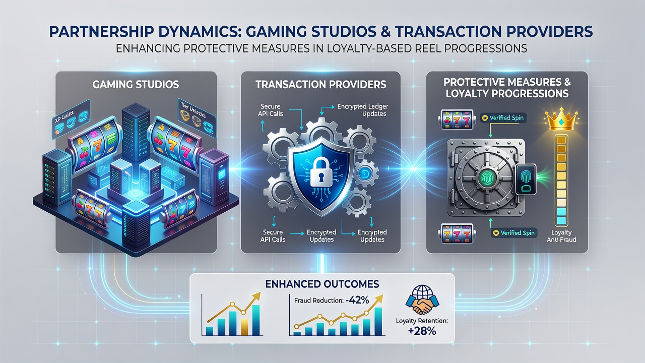 Illustration von Kooperationen zwischen Studios und Zahlungsanbietern in mobilen Slot-Systemen mit integrierten Schutzfunktionen